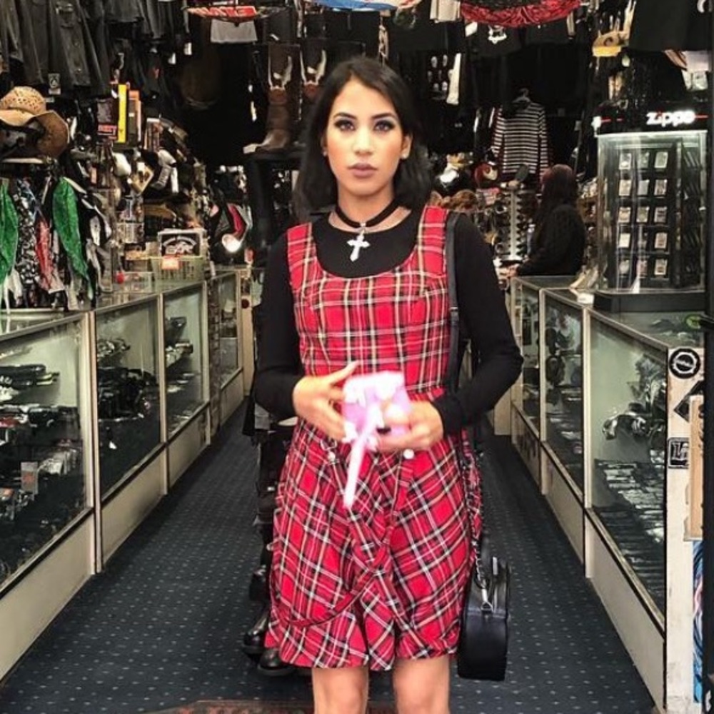 Tripp NYC Red Plaid Dress XS